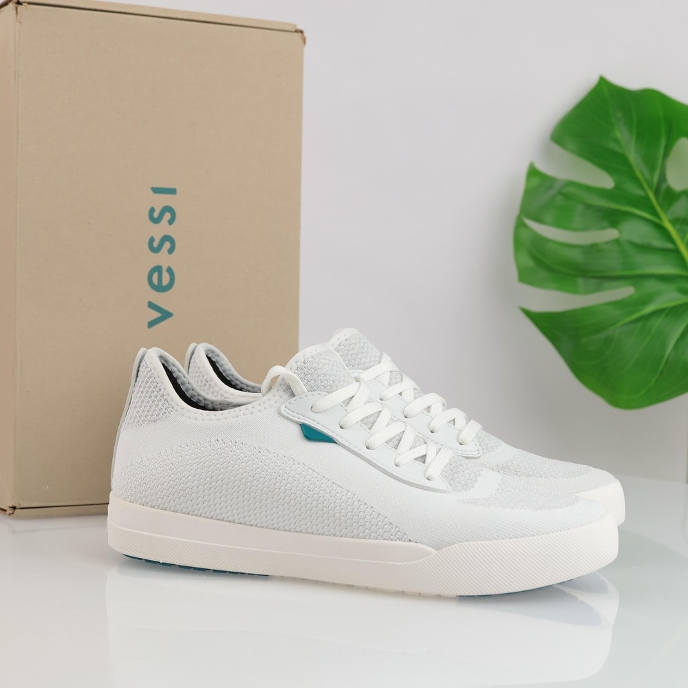 Vessi Womens Weekend Sneakers Size 9 Waterproof White Marble Knit Shoes Sporty